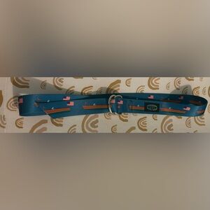 Wingo Mens Newport Belt D Ring 48" Strap Flag Chris craft Boat Nautical Sz Large